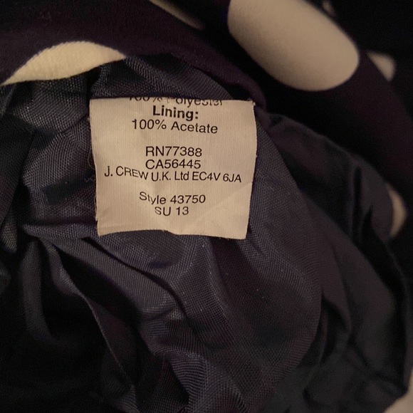 J Crew Navy and White Polka Dot Dress Size 10 - Picture 8 of 11